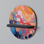 INKED ILLUSIONS Oval Art Shelf In Black Finish