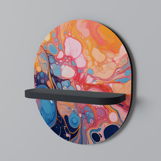 INKED ILLUSIONS Oval konsthylla i svart finish
