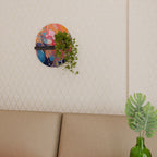 INKED ILLUSIONS Oval Art Shelf In Black Finish