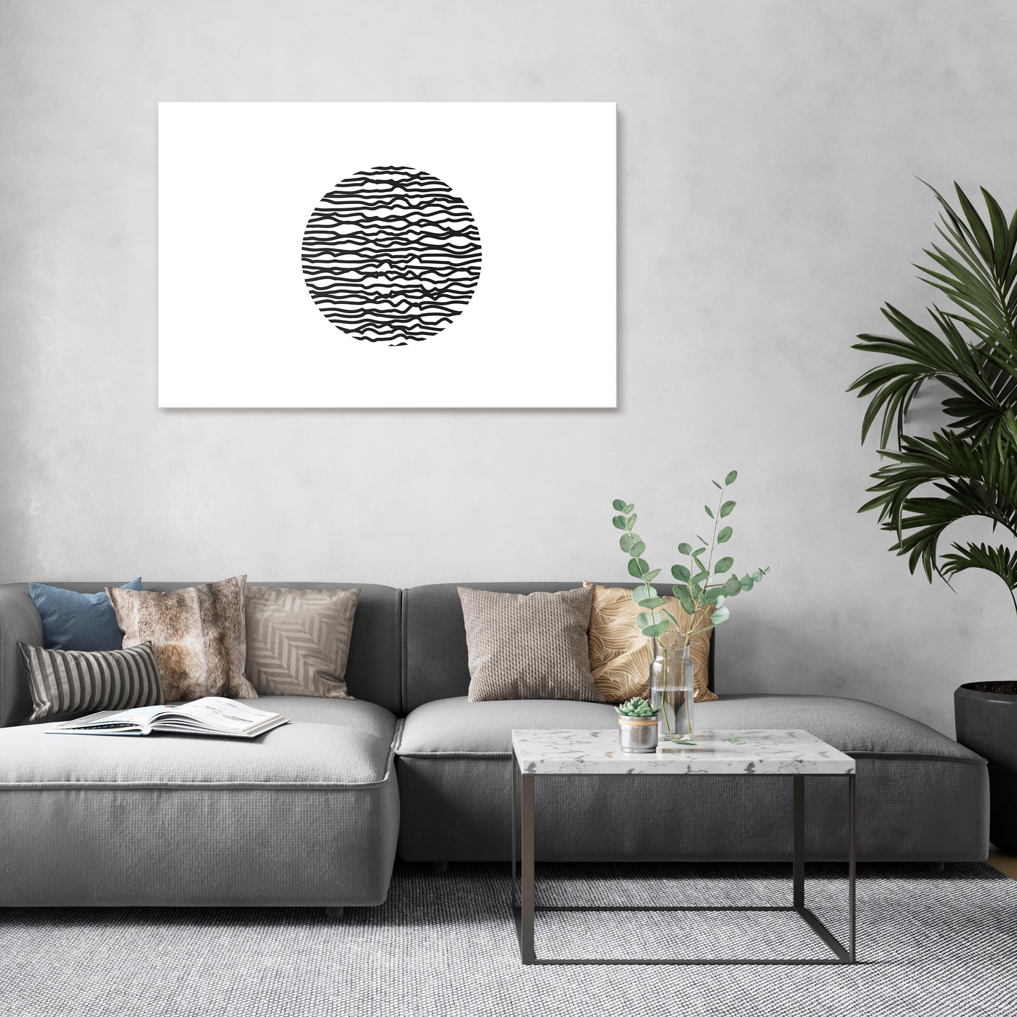 LUNA LINES Horizontal Canvas Print