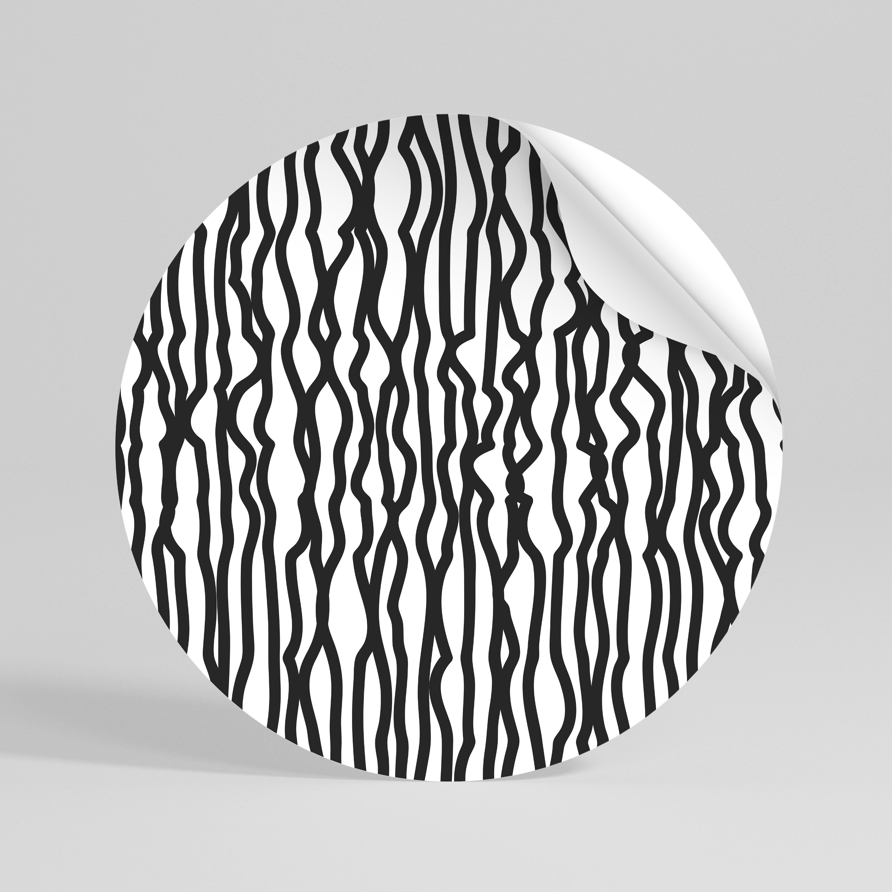 LUNA LINES Peel and Stick Round Sticker