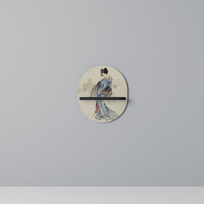 GEISHA FANTASY Oval konsthylla i svart finish