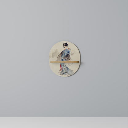 GEISHA FANTASY Oval konsthylla i ekeffekt
