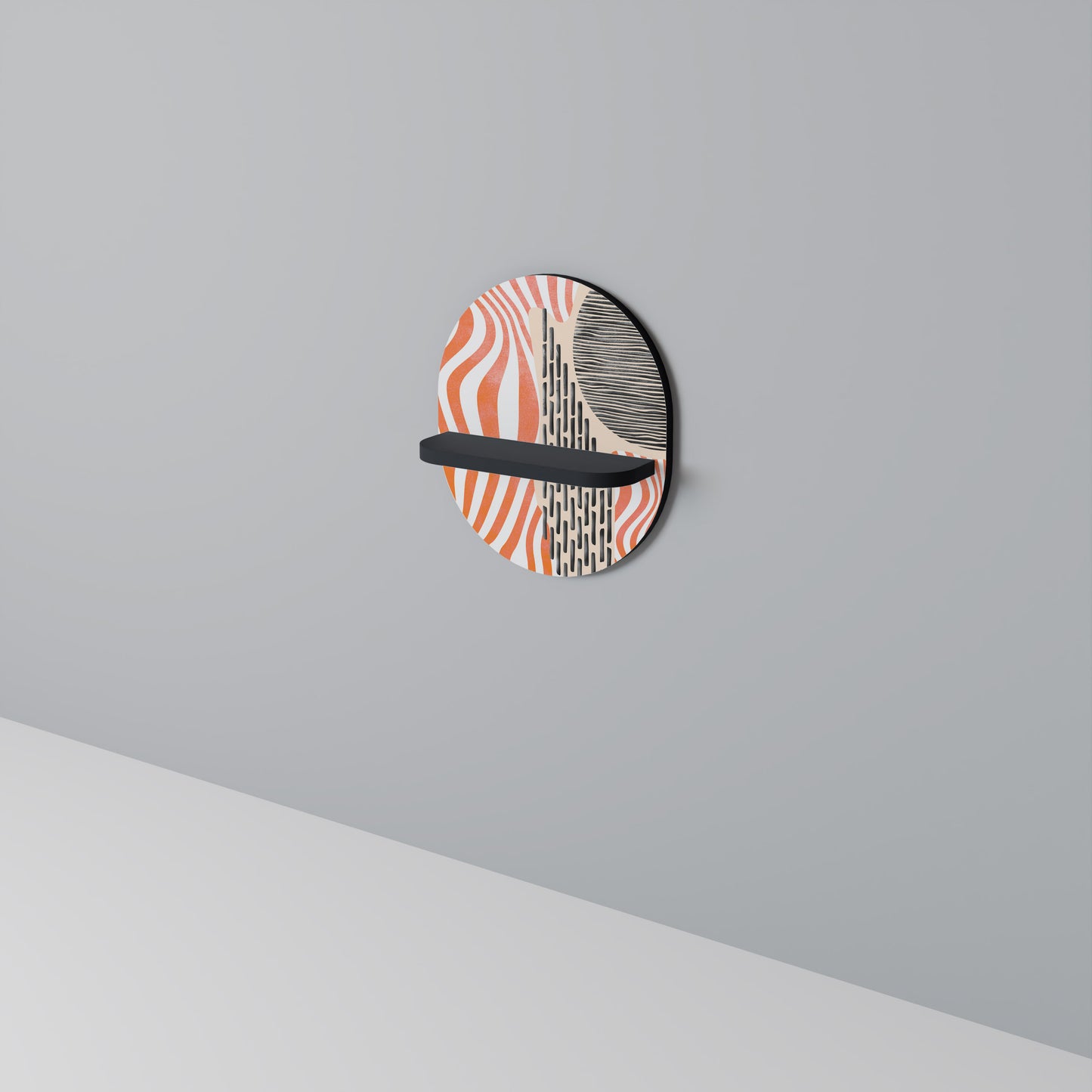 SUBLIMA SYNTES Oval konsthylla i svart finish