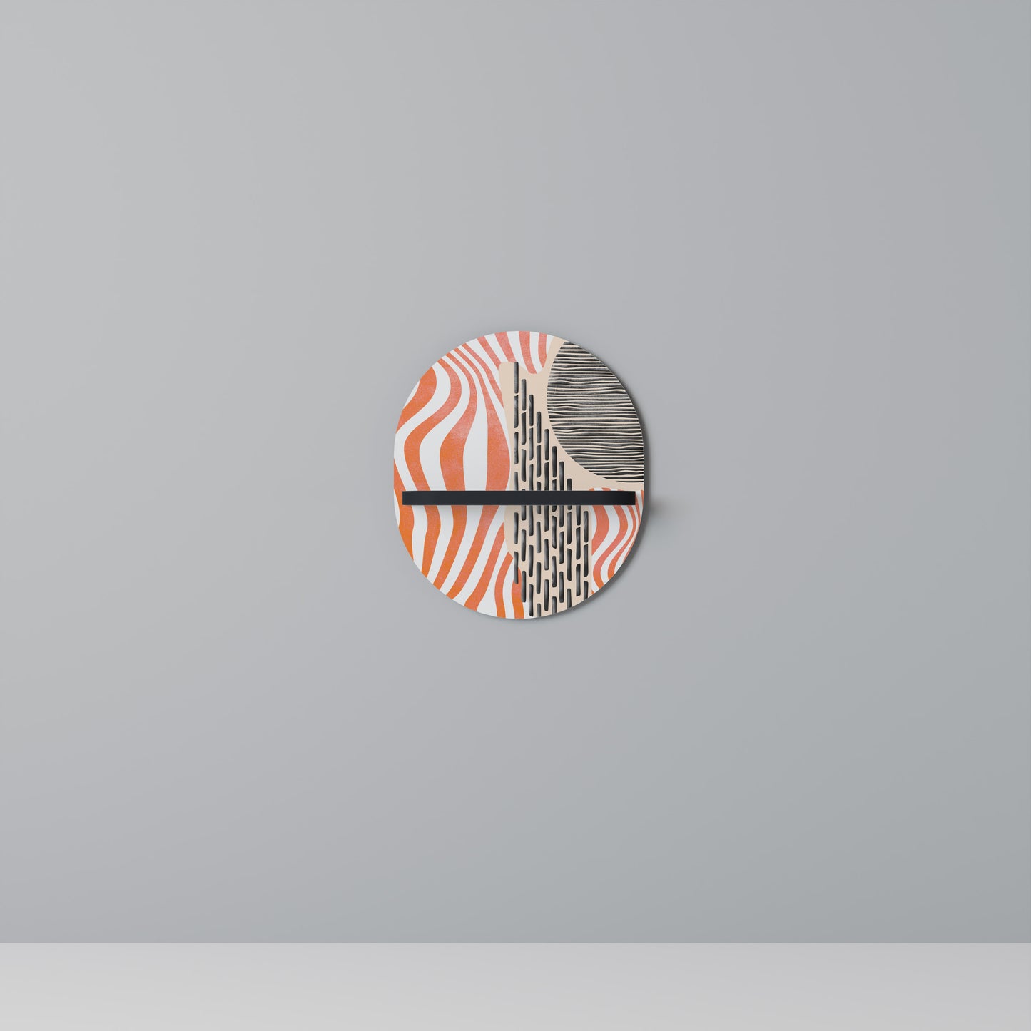 SUBLIMA SYNTES Oval konsthylla i svart finish