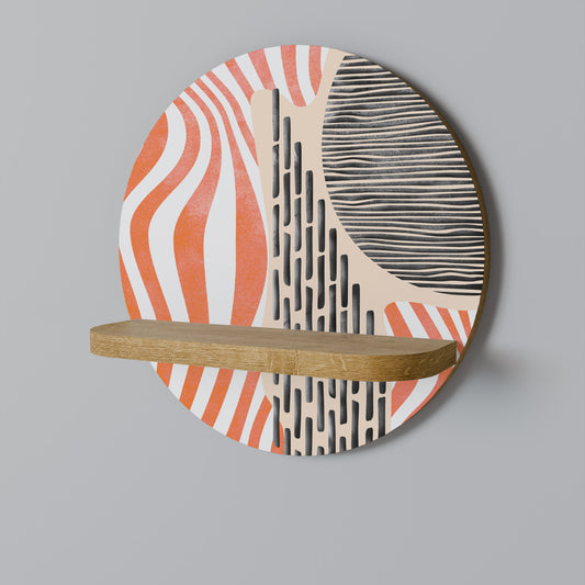 SUBLIME SYNTHESIS Round Art Shelf In Oak Effect