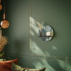 HÅLDA FORMER Rund konsthylla i svart finish