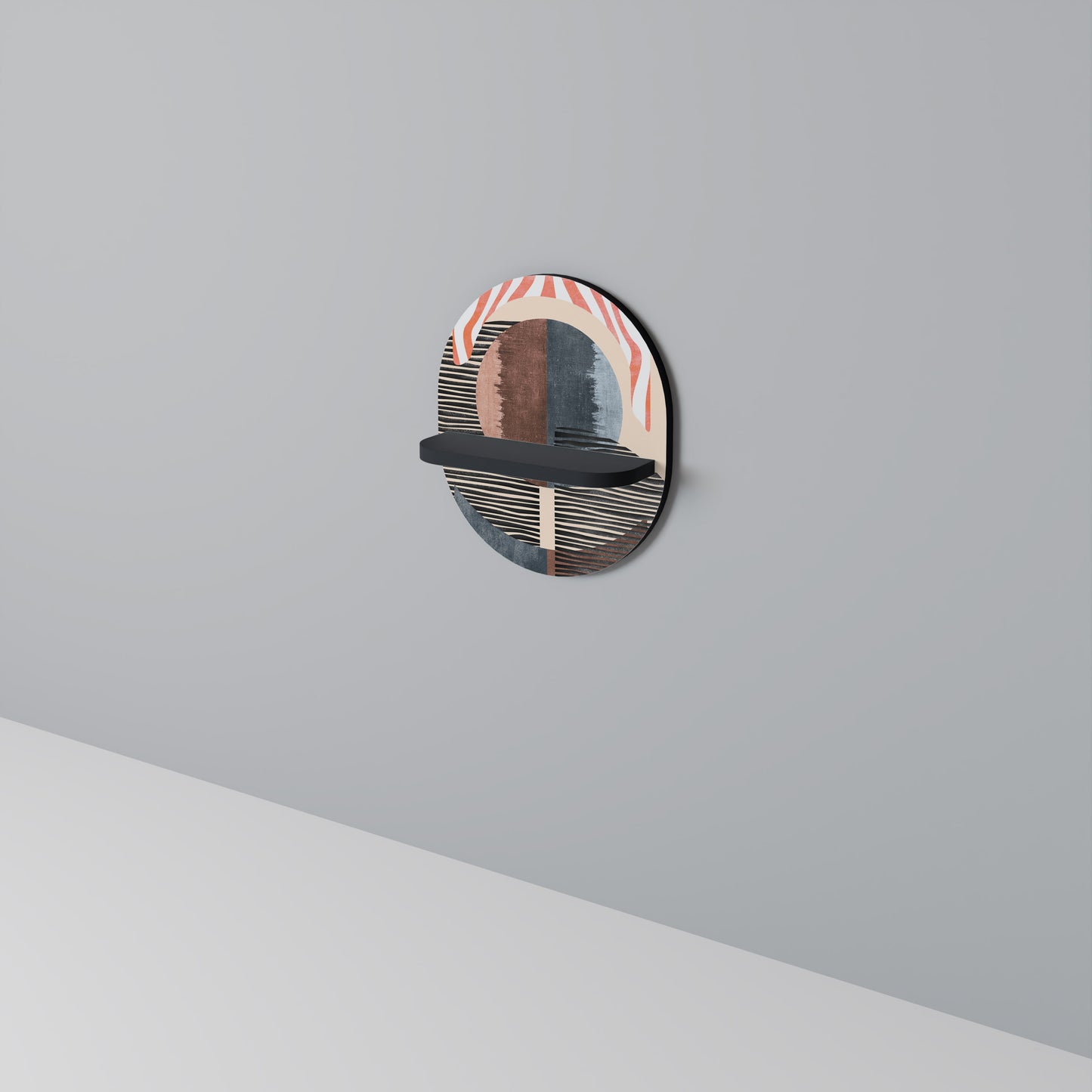 VISKAR AV FORM Oval konsthylla i svart finish