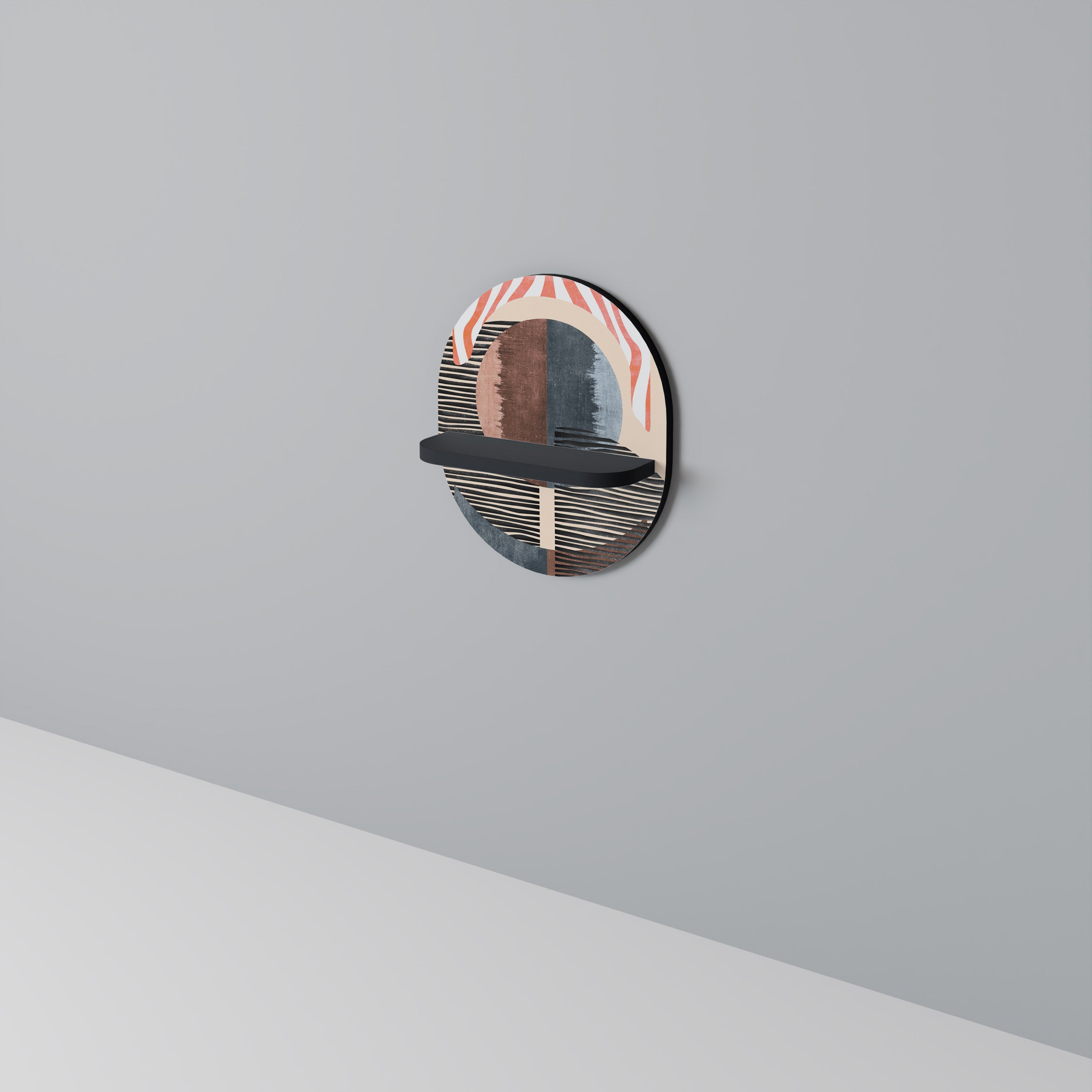 VISKAR AV FORM Oval konsthylla i svart finish