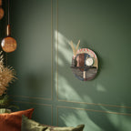 WHISPERS OF FORM Oval Art Shelf In Black Finish