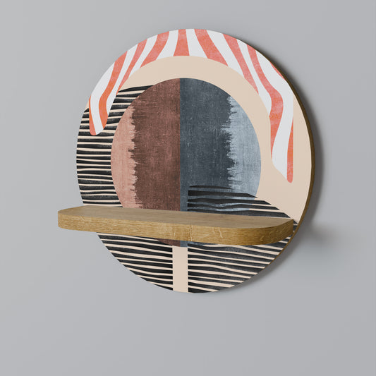 WHISPERS OF FORM Round Art Shelf In Oak Effect