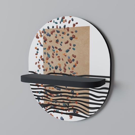 IMAGINARY RAIN Oval konsthylla i svart finish
