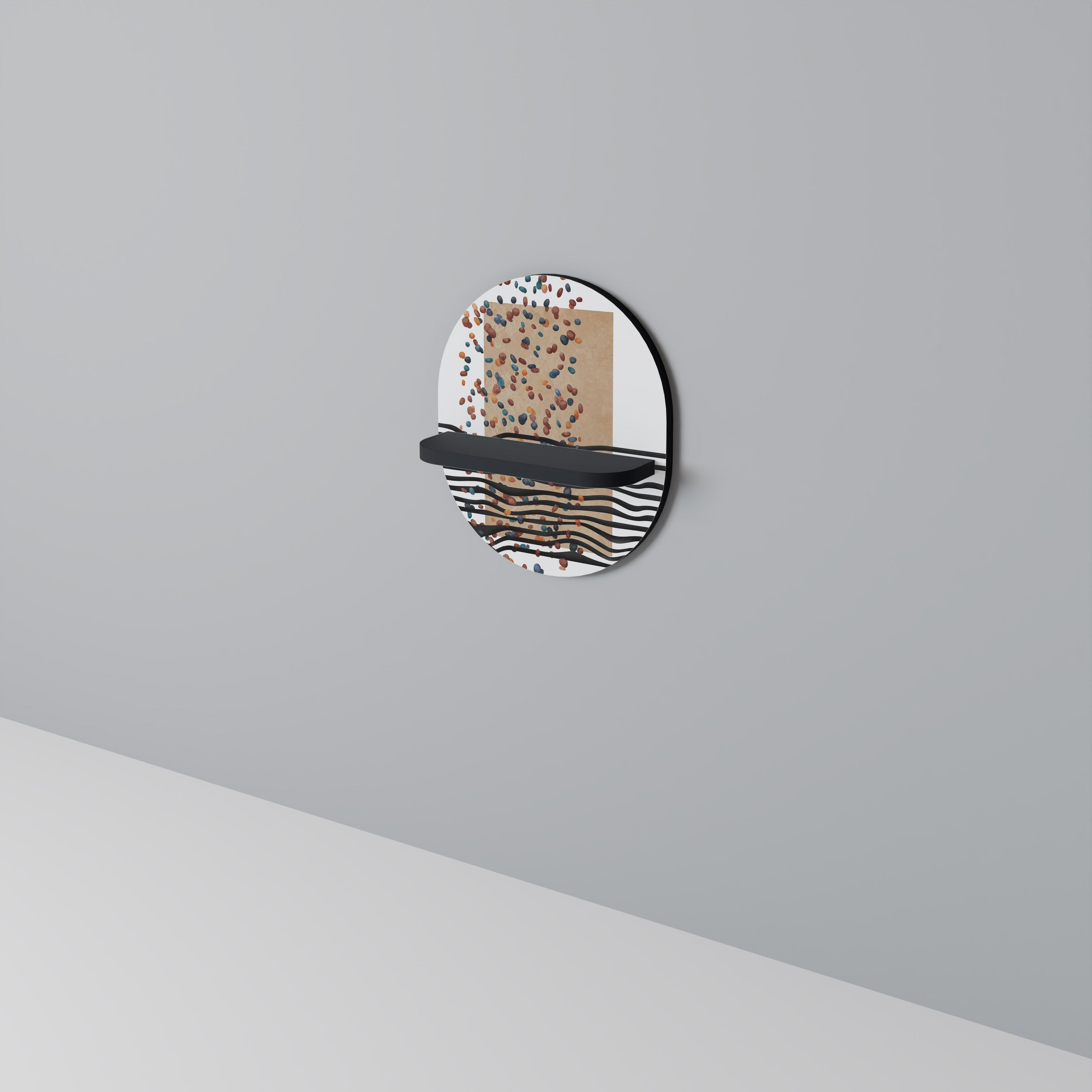 IMAGINARY RAIN Oval konsthylla i svart finish