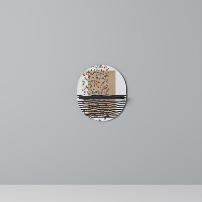 IMAGINARY RAIN Oval Art Shelf In Black Finish