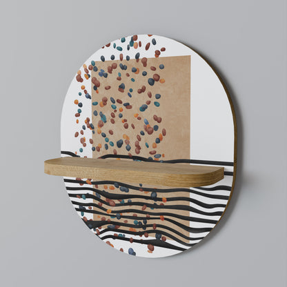 IMAGINARY RAIN Oval Art Shelf In Oak Effect