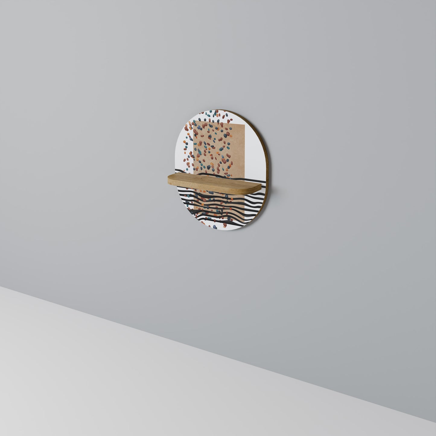 IMAGINARY RAIN Oval Art Shelf In Oak Effect