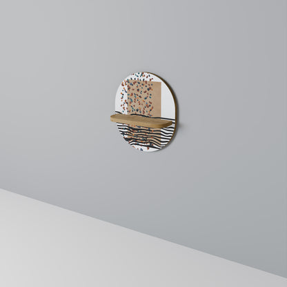 IMAGINARY RAIN Oval Art Shelf In Oak Effect