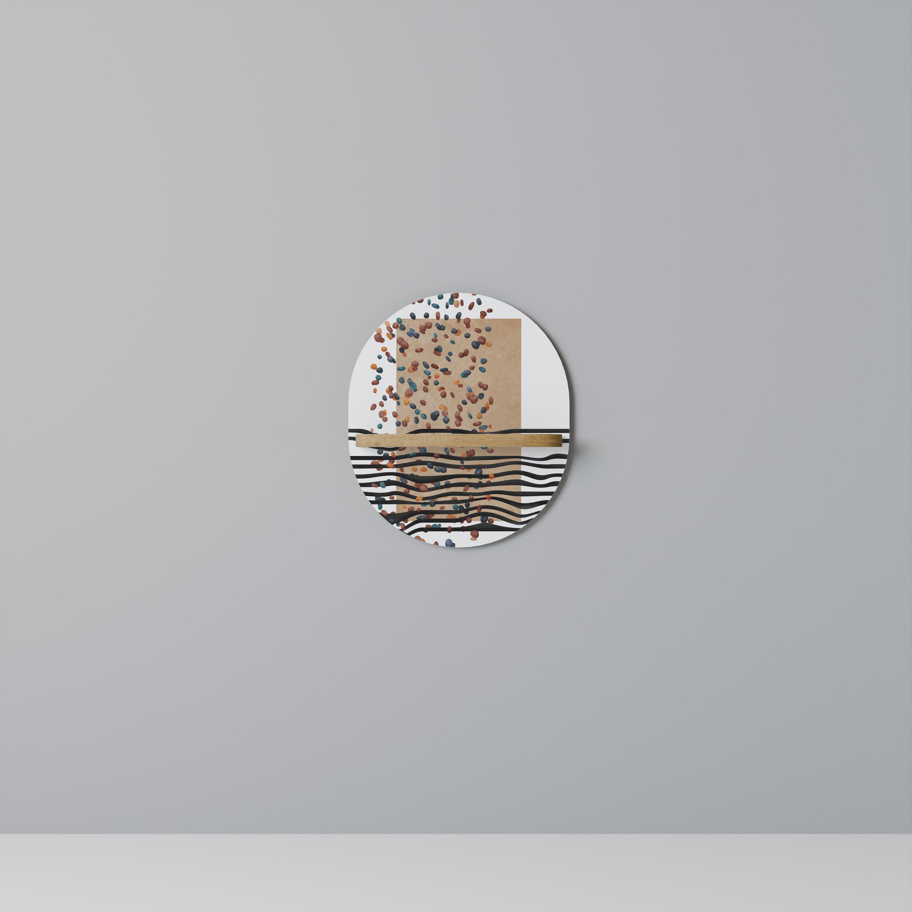 IMAGINARY RAIN Oval Art Hylla I Ekeffekt
