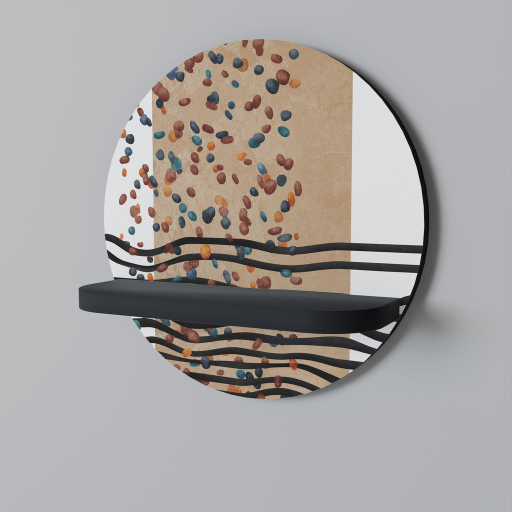 IMAGINARY RAIN Rund Konsthylla I Svart Finish