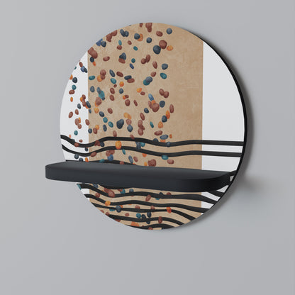 IMAGINARY RAIN Round Art Shelf In Black Finish