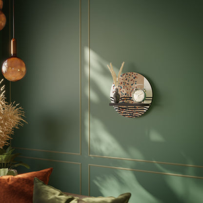 IMAGINARY RAIN Round Art Shelf In Black Finish