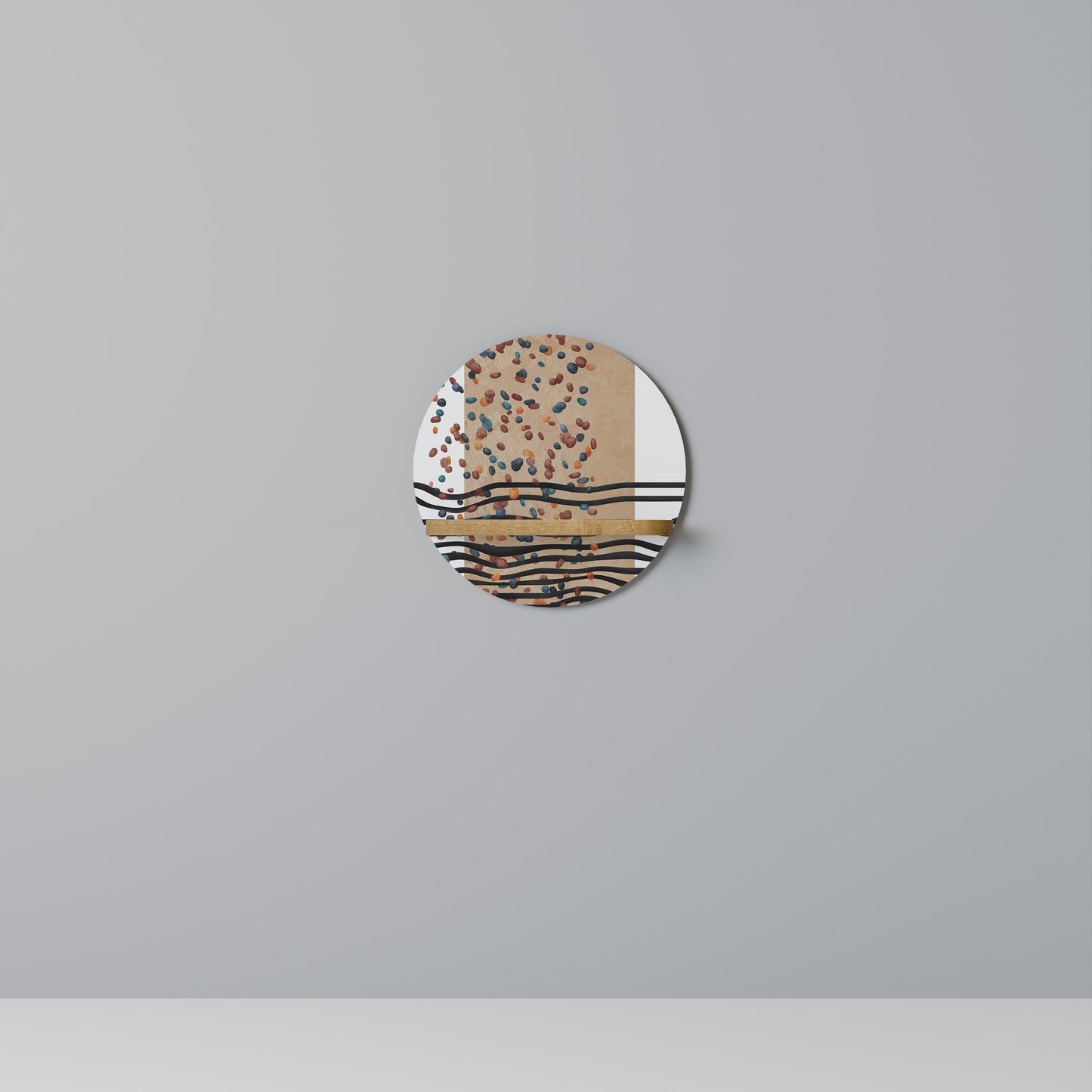 IMAGINÄRT REGN Rund Konsthylla I Ekeffekt