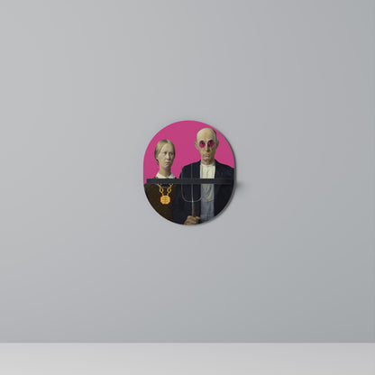 AMERICAN GOTHIC BLING Oval konsthylla i svart finish