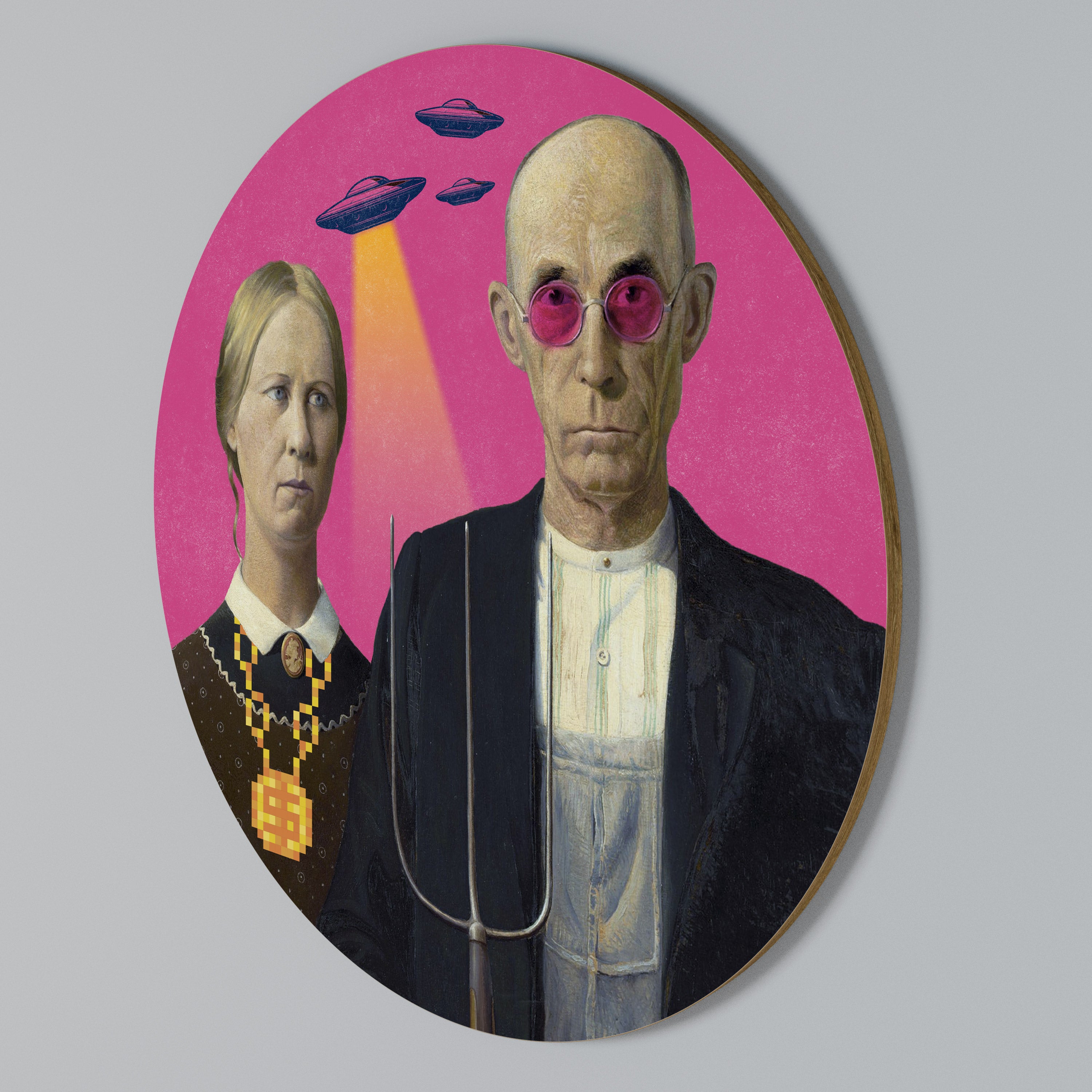 AMERICAN GOTHIC ALIEN Rund väggdekor