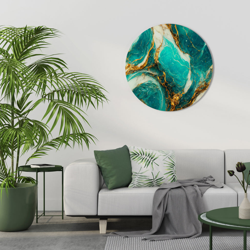 Rund väggdekoration med FÖRGULDADE VISKNINGAR