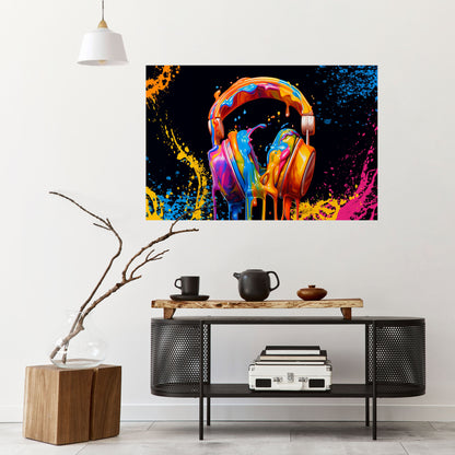 MUSIK ÄR MIN EXTRA HÄRLIGHET Horisontell Poster med självhäftande text