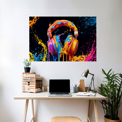 MUSIK ÄR MIN EXTRA HÄRLIGHET Horisontell Poster med självhäftande text
