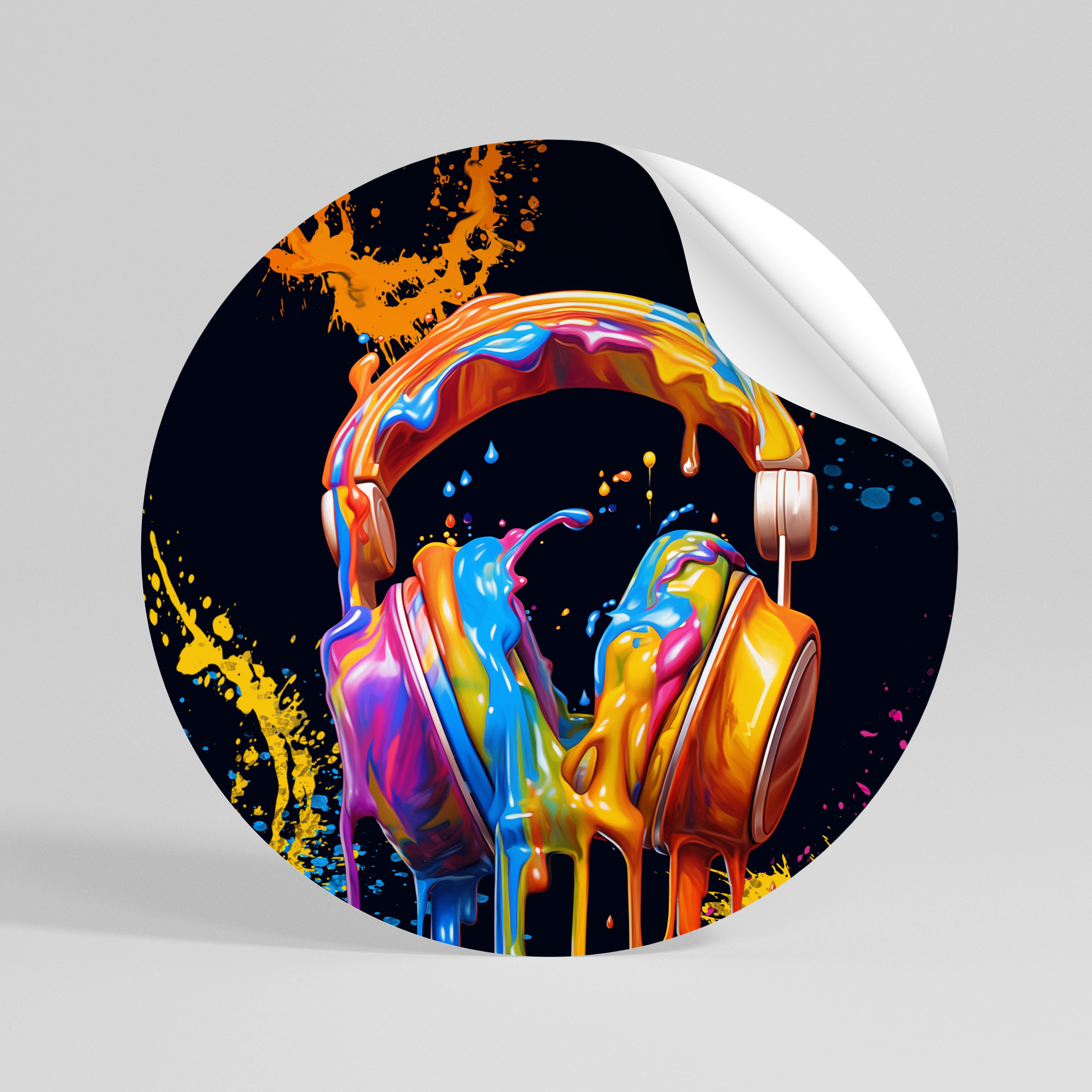 MUSIC IS MY EXTASY Peel and Stick Round Sticker