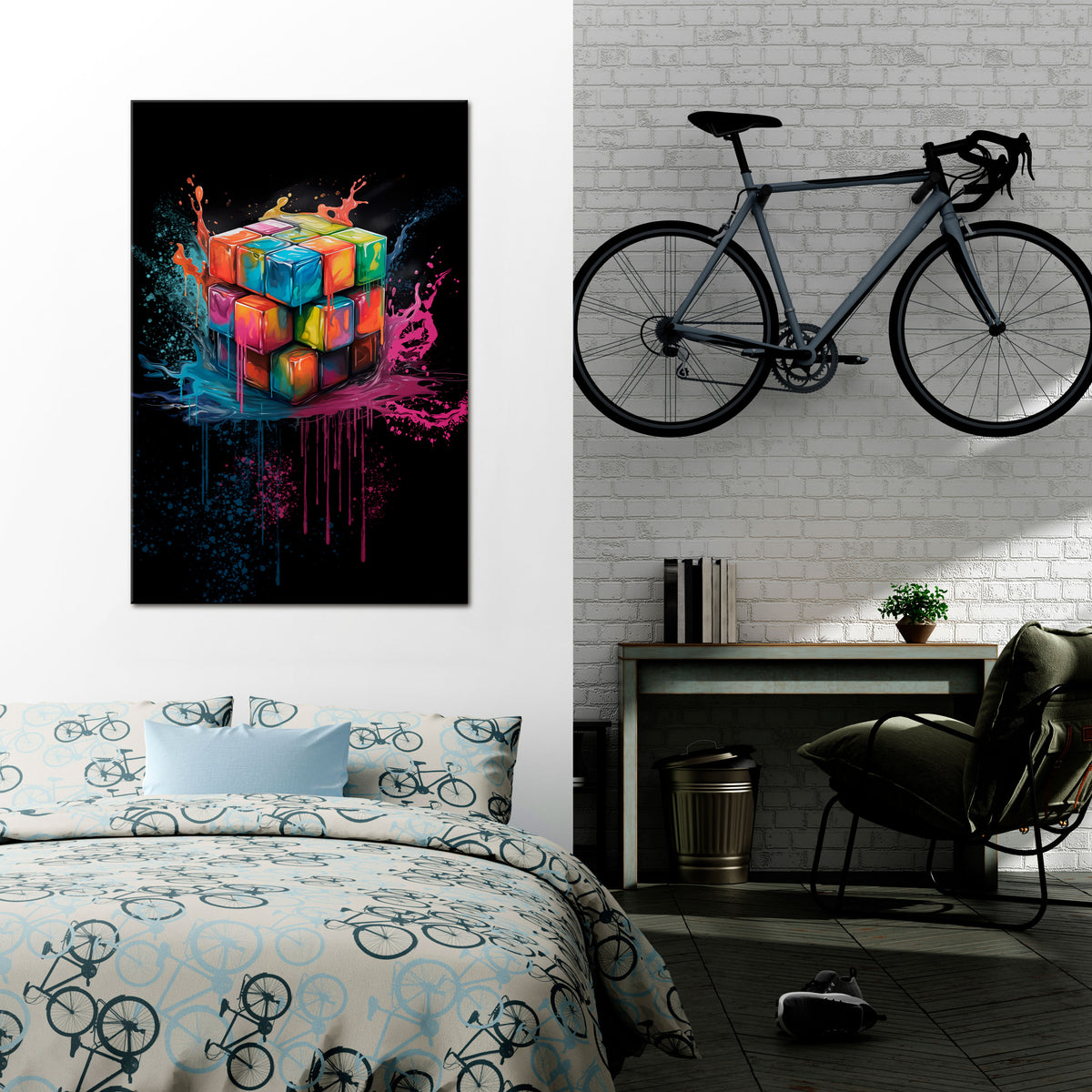 CUBE FUSION Vertical Canvas Print
