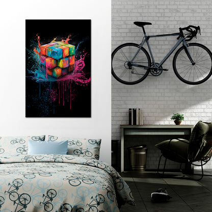 CUBE FUSION Vertical Canvas Print