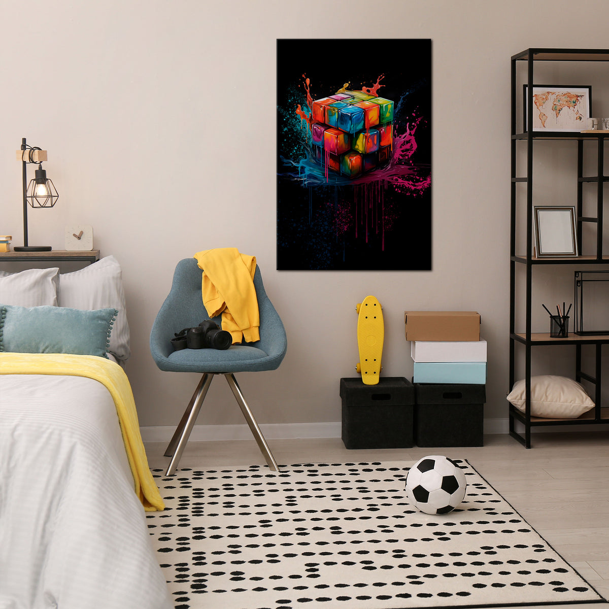 CUBE FUSION Vertical Canvas Print