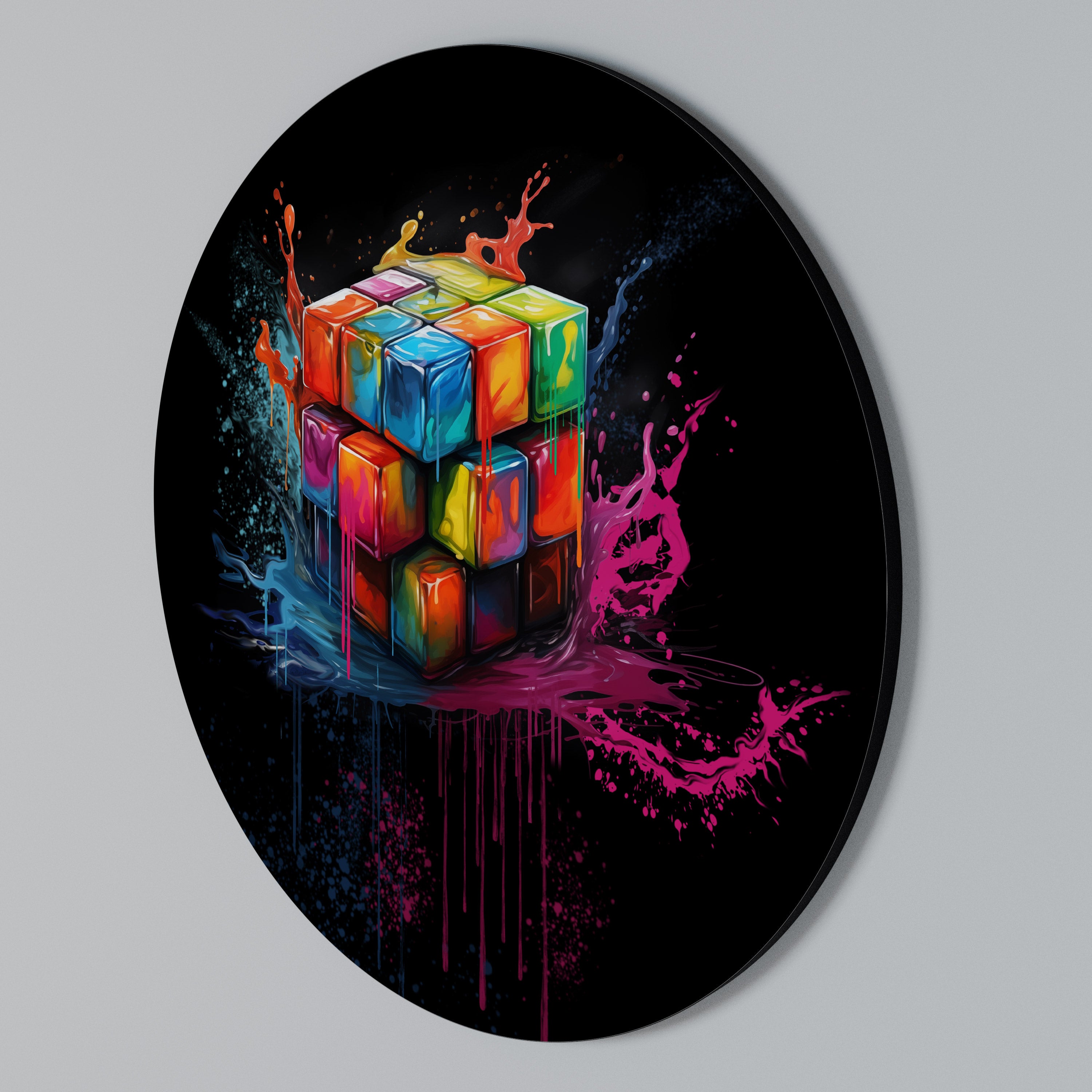 CUBE FUSION Rund väggdekor