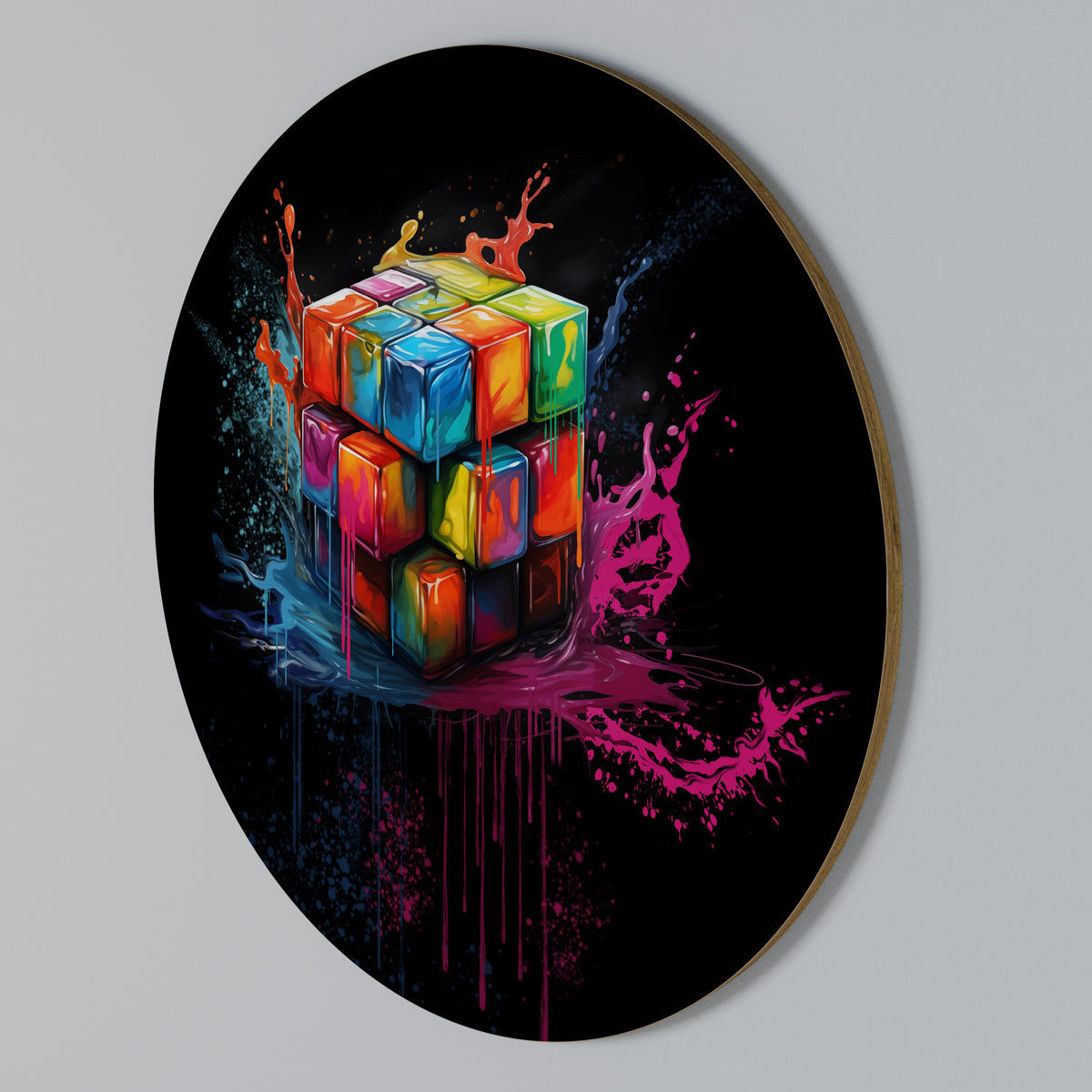 CUBE FUSION Rund väggdekor
