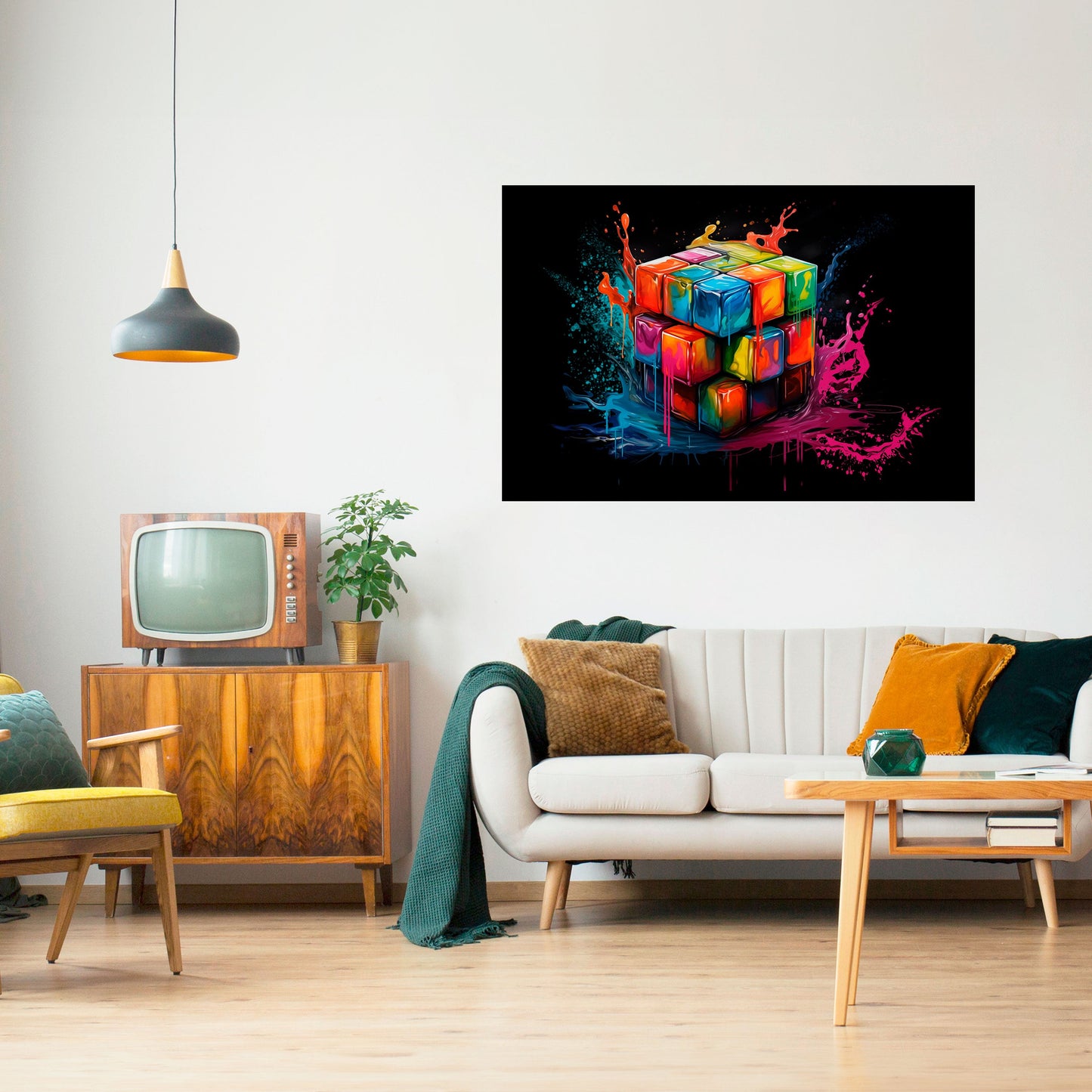 CUBE FUSION Peel and Stick Horizontal Poster