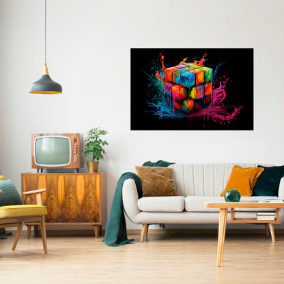 CUBE FUSION Peel and Stick Horizontal Poster