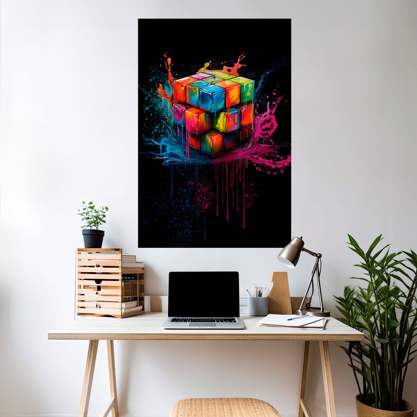 CUBE FUSION vertikal affisch med självhäftande mönster