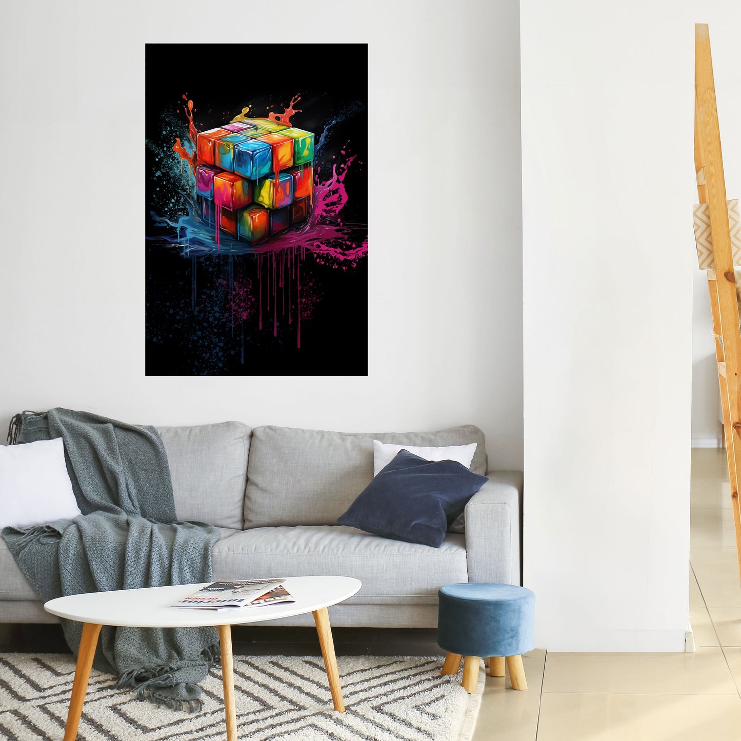 CUBE FUSION vertikal affisch med självhäftande mönster