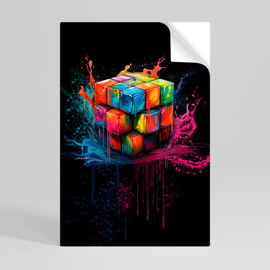 CUBE FUSION vertikal affisch med självhäftande mönster