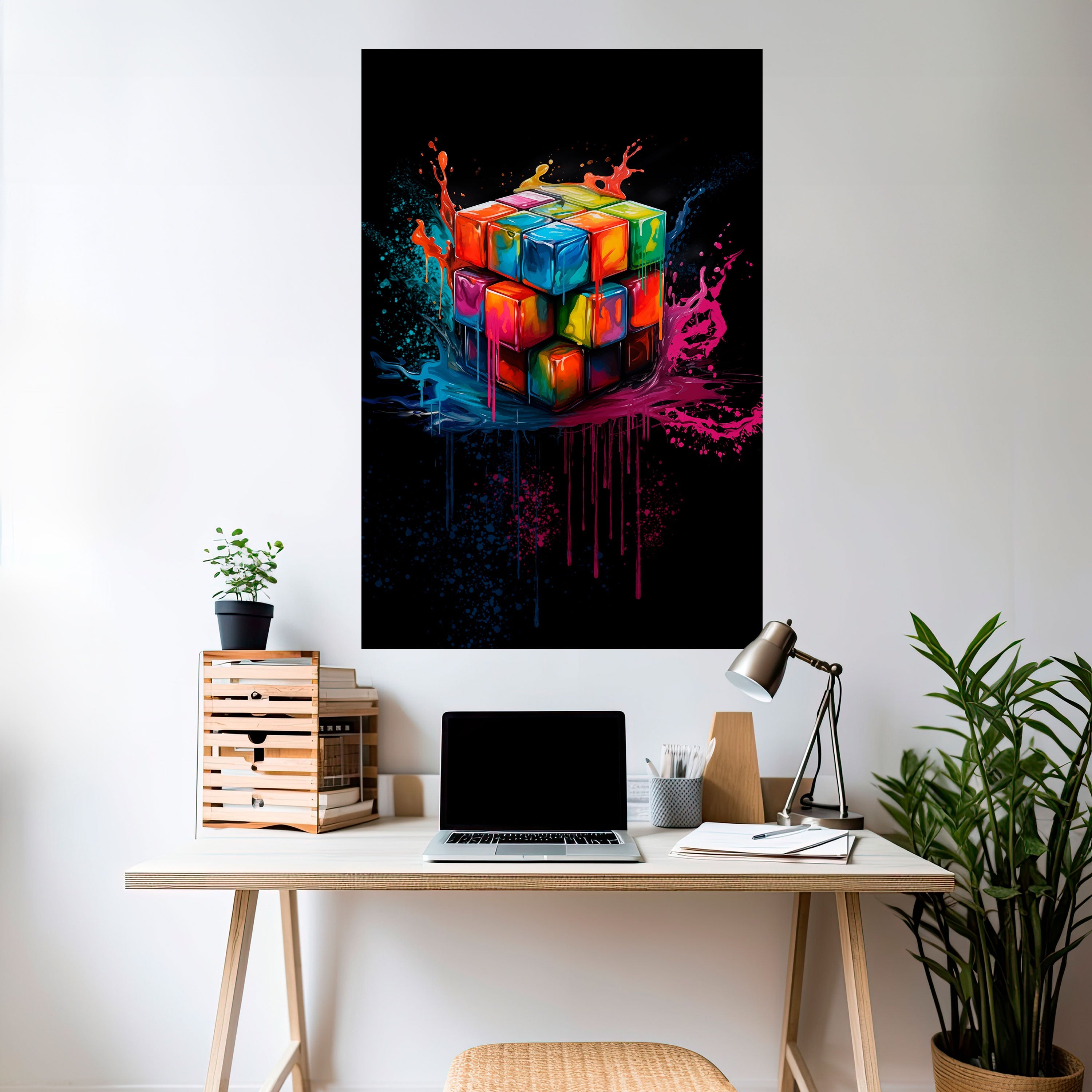 CUBE FUSION vertikal affisch med självhäftande mönster