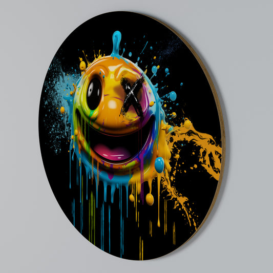 TRIPPY HAPPINESS Round Wall Art