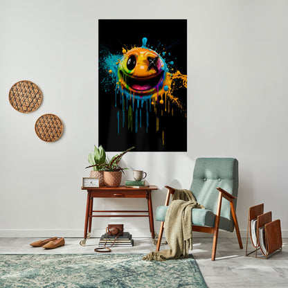 TRIPPY HAPPINESS vertikal affisch med självhäftande text