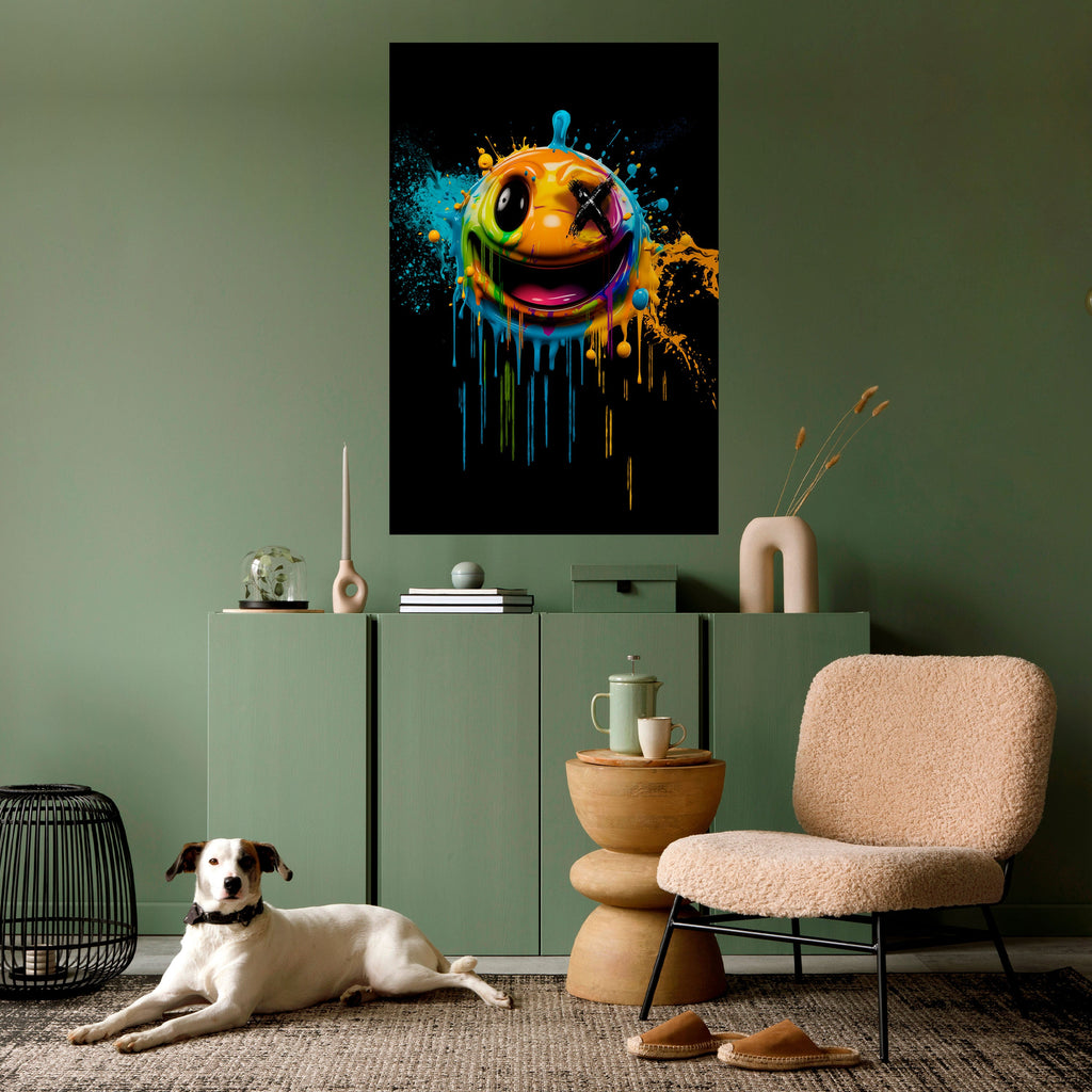 TRIPPY HAPPINESS vertikal affisch med självhäftande text