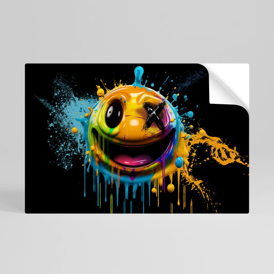 TRIPPY HAPPINESS horisontell affisch med självhäftande motiv