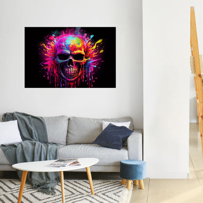 SKULL QUEST horisontell affisch med självhäftande motiv