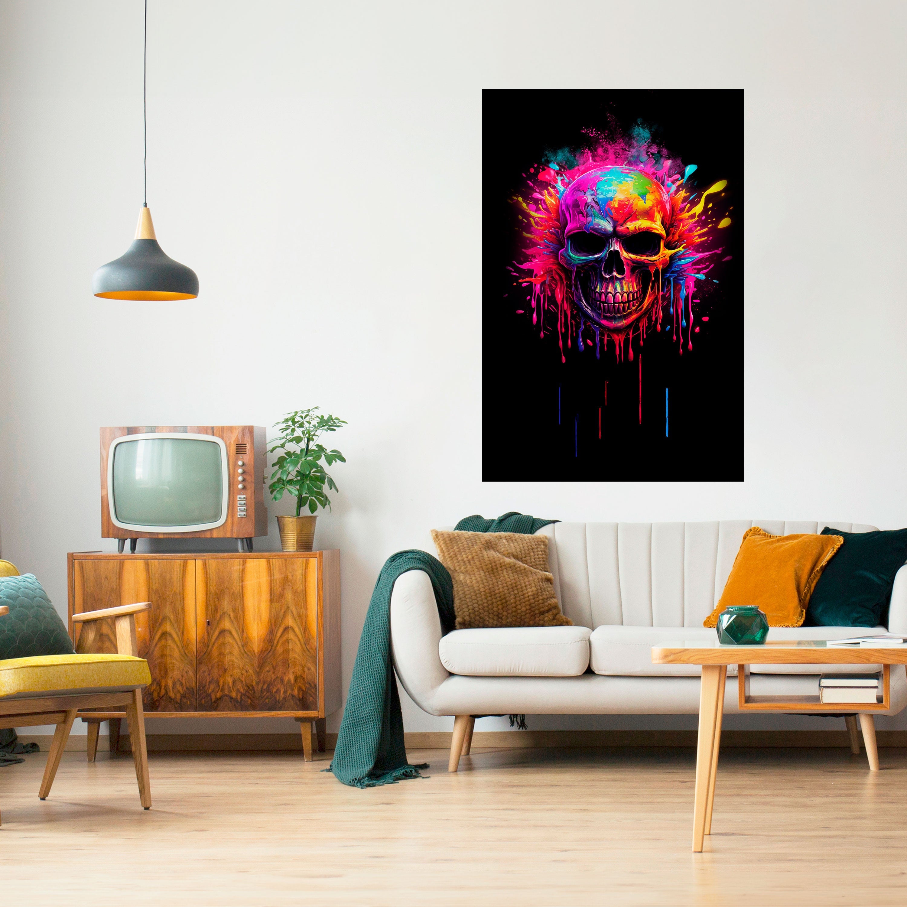 SKULL QUEST vertikal poster med självhäftande motiv