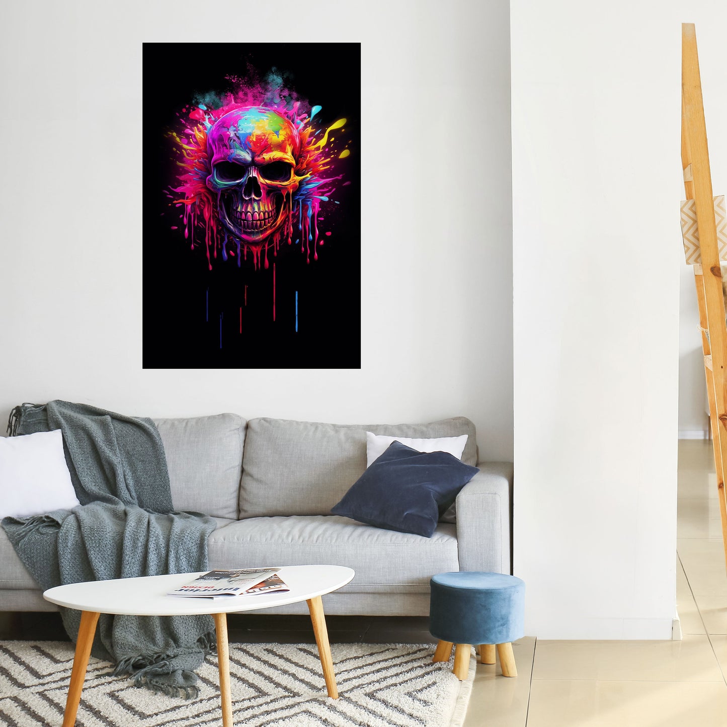 SKULL QUEST vertikal poster med självhäftande motiv